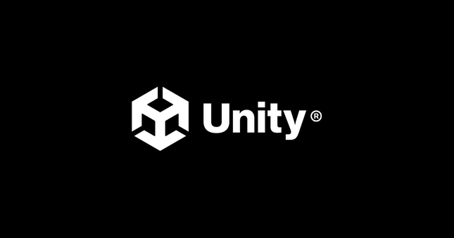 An image shows the Unity logo on a black background. 